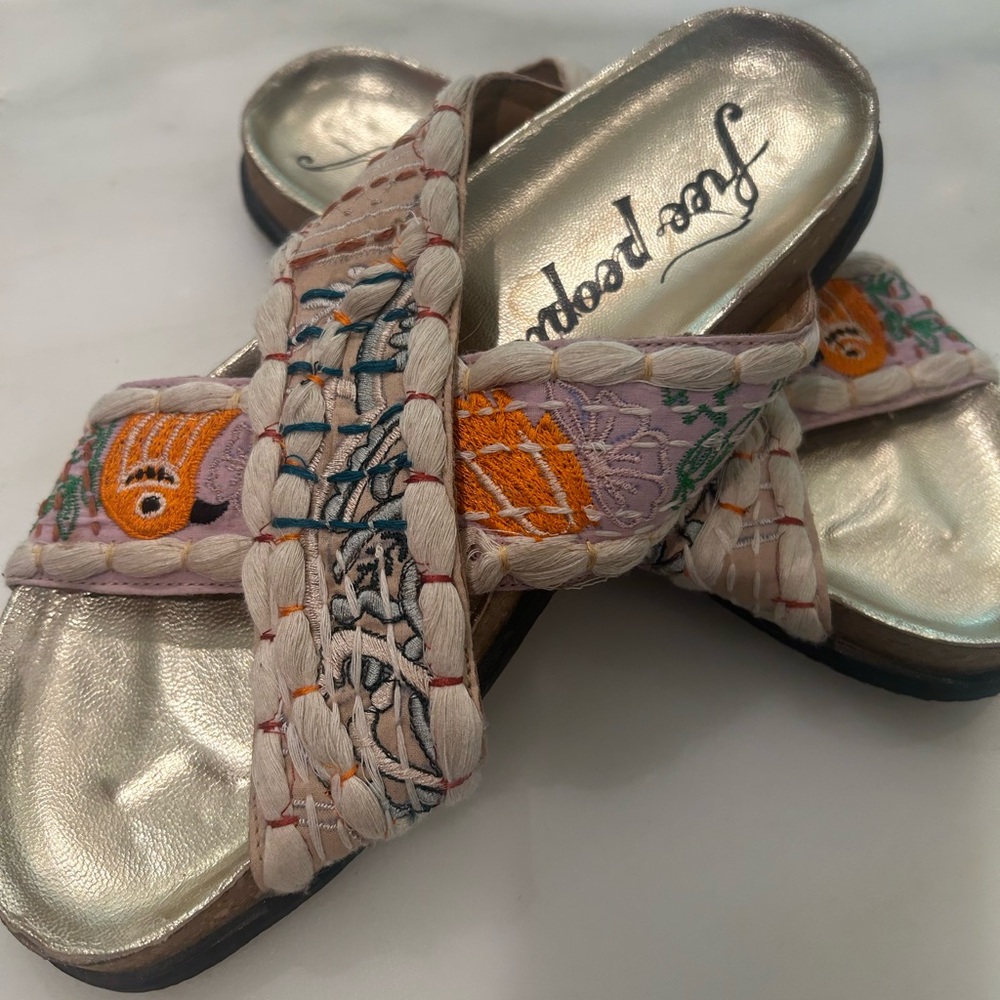 Free People Wildflowers Crossband Sandals size 8… only worn a few times.